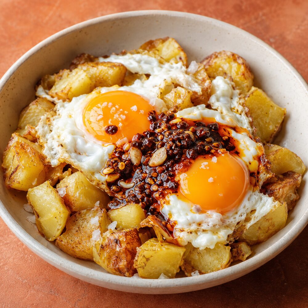 Huevos rotos con macha